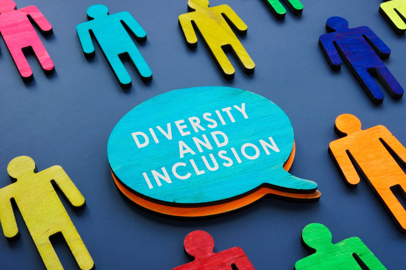 Diversity and inclusion as symbol of colorful figures.